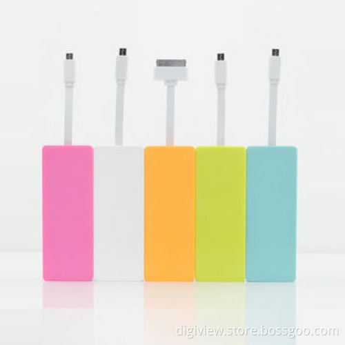 Smart power bank, built-in line with connector, portable, 3,000mAh